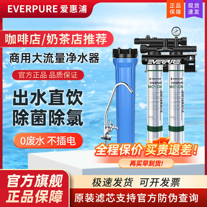 爱惠浦MC2双联净水器 商用奶茶咖啡店专用大流量复合直饮水机过滤