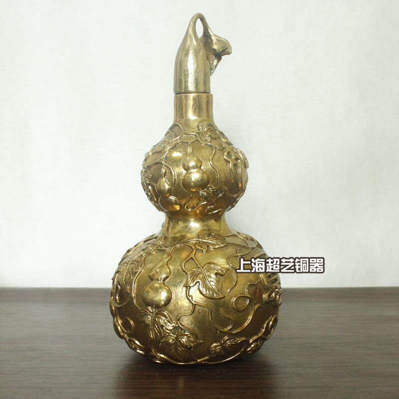 铜铜葫芦摆件玉堂富贵工艺品揭盖葫芦