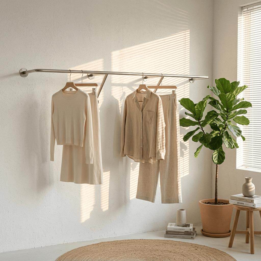 不锈钢服装店上墙展示架简约女装店货架童装衣服架子壁挂式挂衣杆
