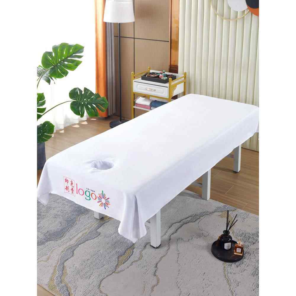 按摩床单带洞足疗推拿隔脏罩单件加厚纯色棉质美容院专用单子四季