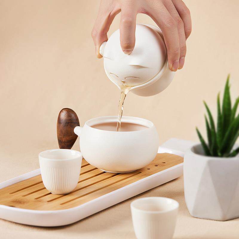 旅行套组快客杯陶瓷便携旅行户外茶具套组办公个人专用茶具茶杯