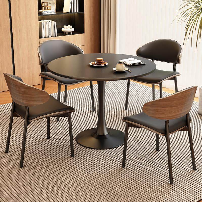 中古风简约阳台休闲桌子岩板餐桌洽谈桌椅组合酒店咖啡奶茶小圆桌,住宅家具,岩板餐桌,淘宝优惠券,粉丝福利购,淘宝优惠卷