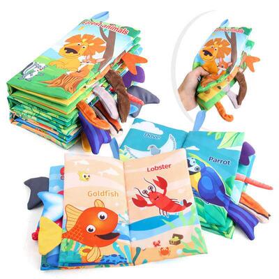 0 12 Month Montessori Baby Cloth Books Toys for Children Bus