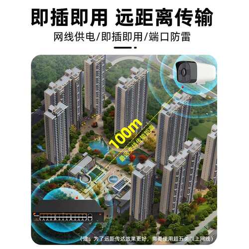 万视24路非标POE交换机门禁室内楼宇系统可视对讲智能远距15V/24V