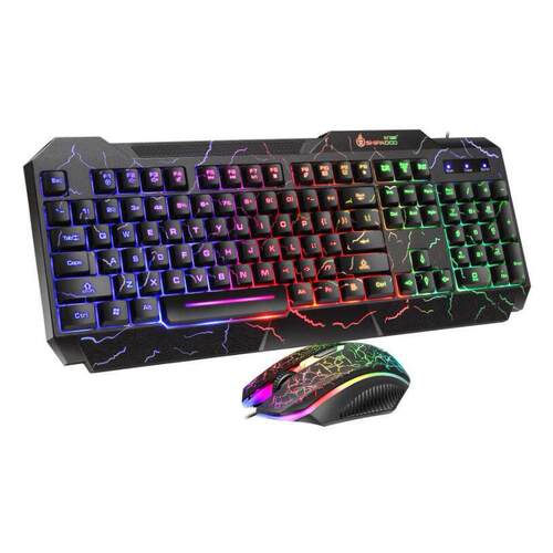 luminous wired gaming keyboard mouse set russian keyboard