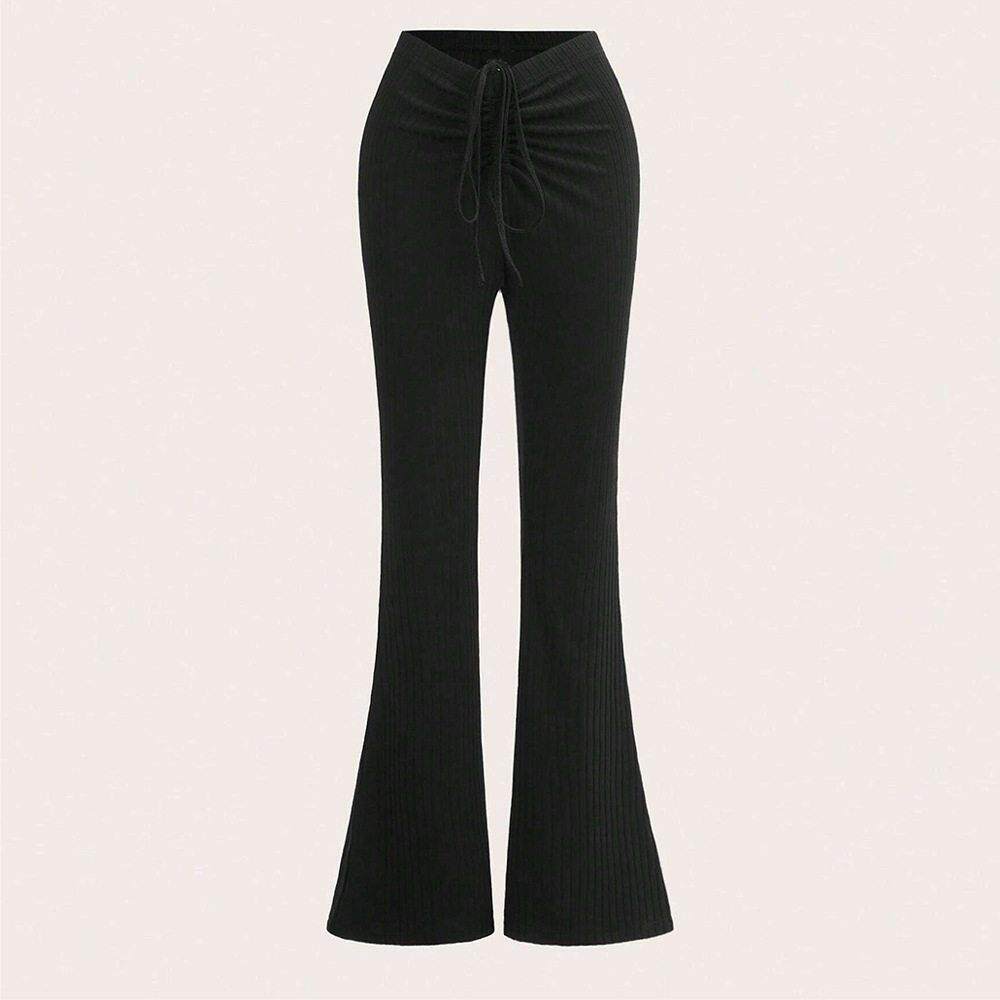 girls solid flare leg pants casual comfy bell bottom
