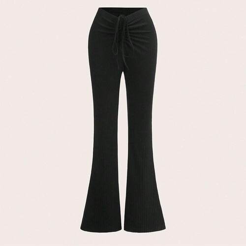 girls solid flare leg pants casual comfy bell bottom