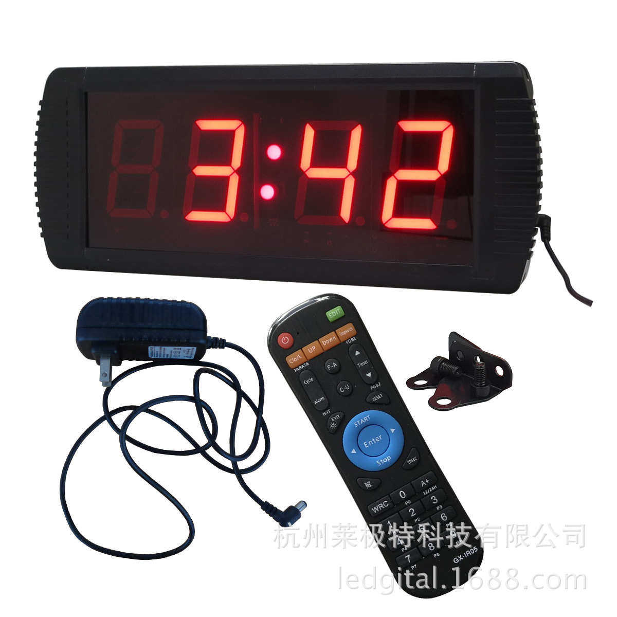 会议倒计时器3寸4位红色数显电子时钟电子秒表遥控控制挂墙安装