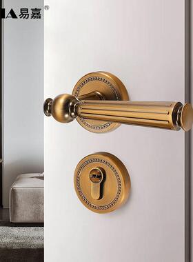 门分锁房卧室门锁家门用室72F81、7内间木锁法式门锁体锁磁吸静音