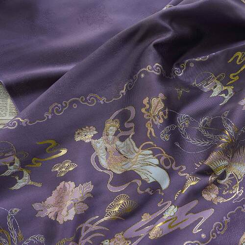 式布【嫦DX4053-8新娥奔月】中暗纹马面裙料明制妆花汉服婚服金丝