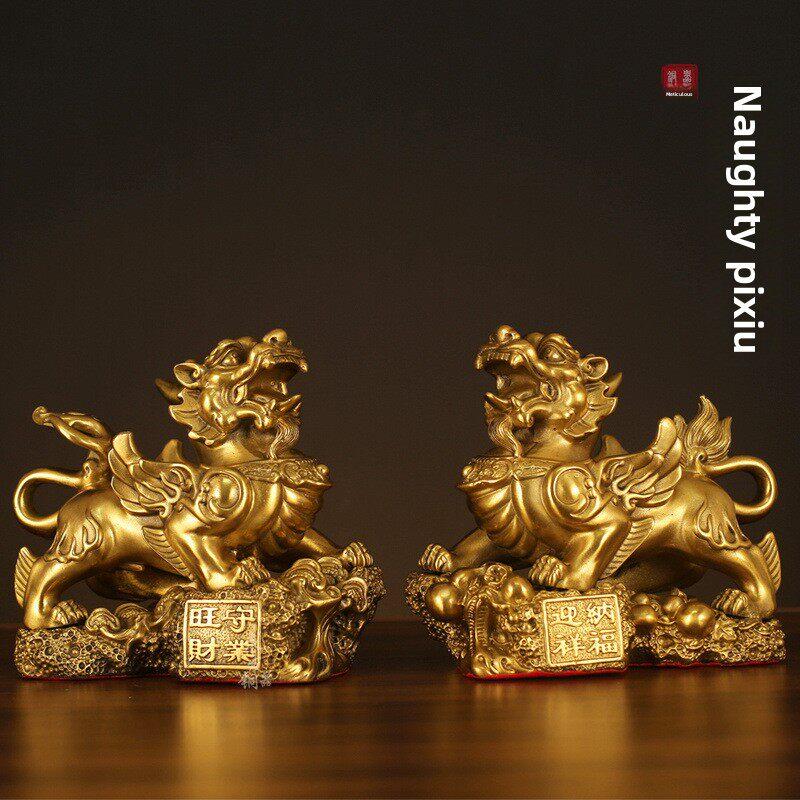 采购产品铜皮绣饰品,铜皮绣吉祥物一对,家庭客厅装饰,开业礼品