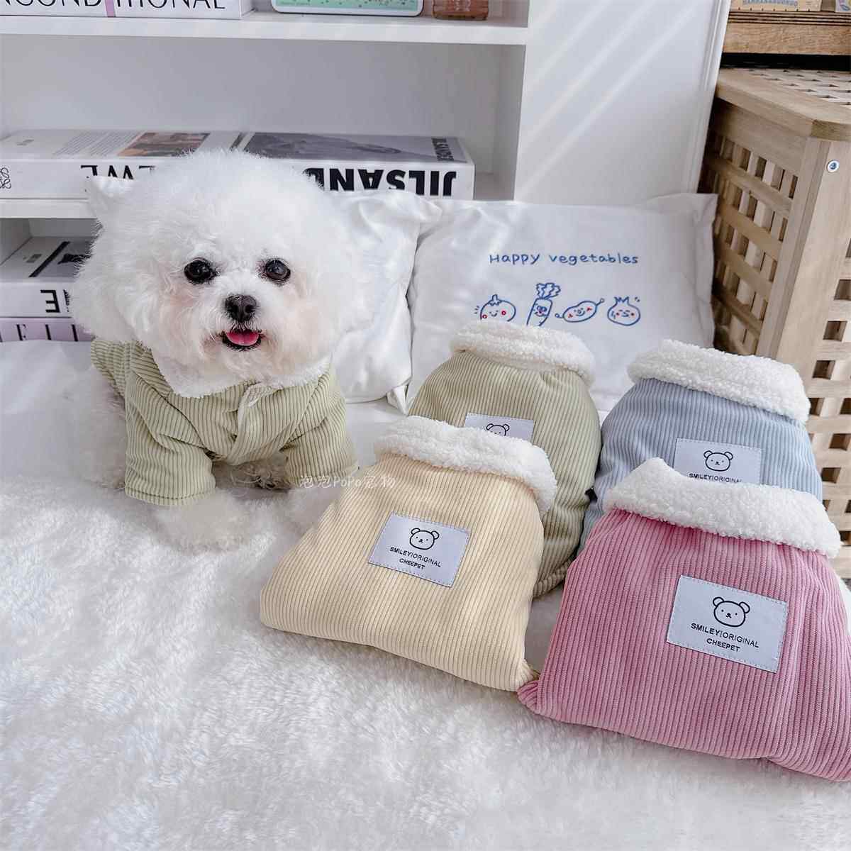 宠物衣服狗狗棉服棉衣夹棉加绒冬装保暖加厚灯芯绒比熊泰迪博美AI