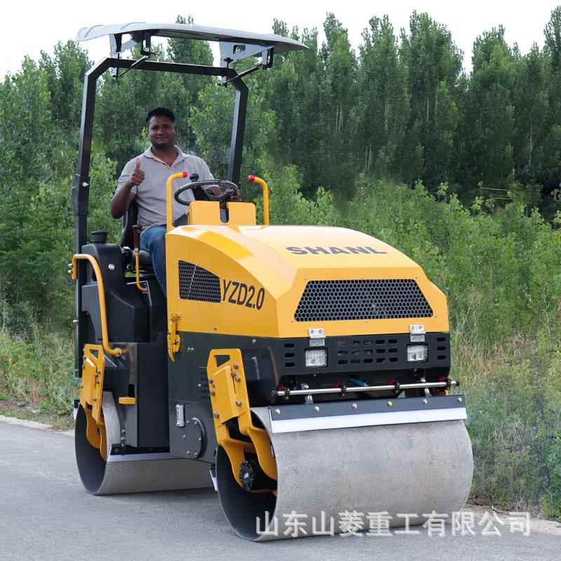 小型压路机厂家全液压2吨手扶单双钢轮压实机小型路面压路机