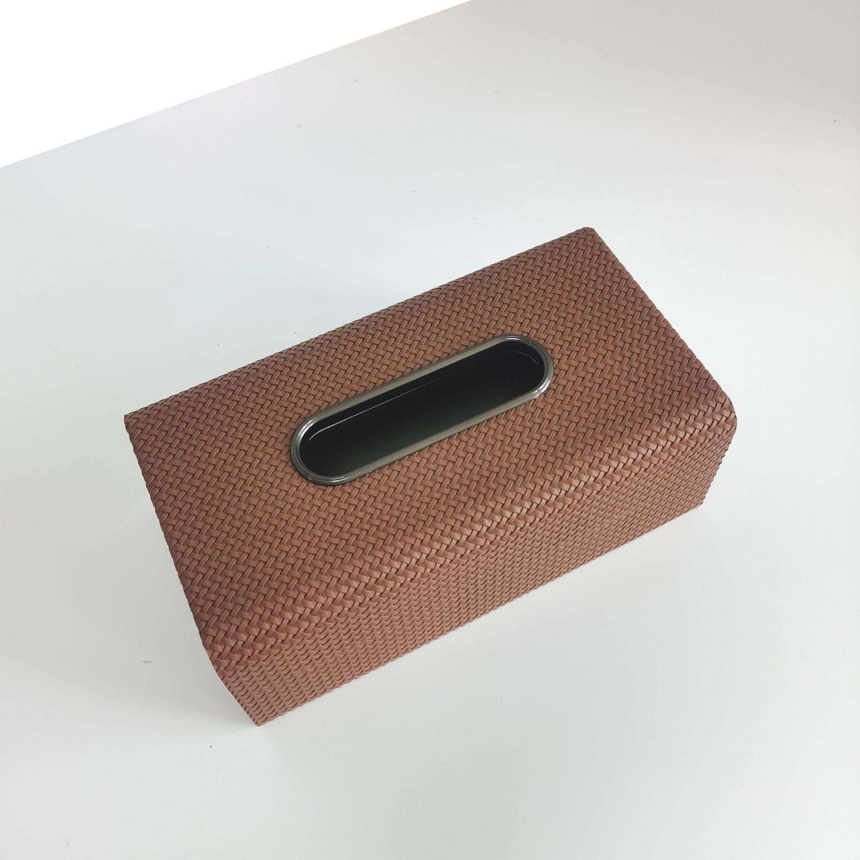 现简居约皮质创意茶纸巾盒桌面几家酒店样板间收纳盒工艺XY070品