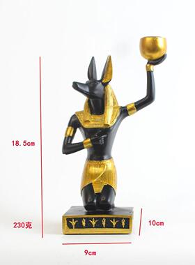 跨境古埃及阿努比斯神树脂工艺品狮身人面像摆件狗烛台气氛装饰品