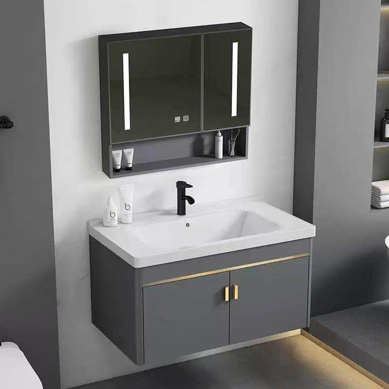 简约挂墙式洗手盆小户型浴室柜阳台陶瓷洗脸盆柜组合卫生间洗漱台