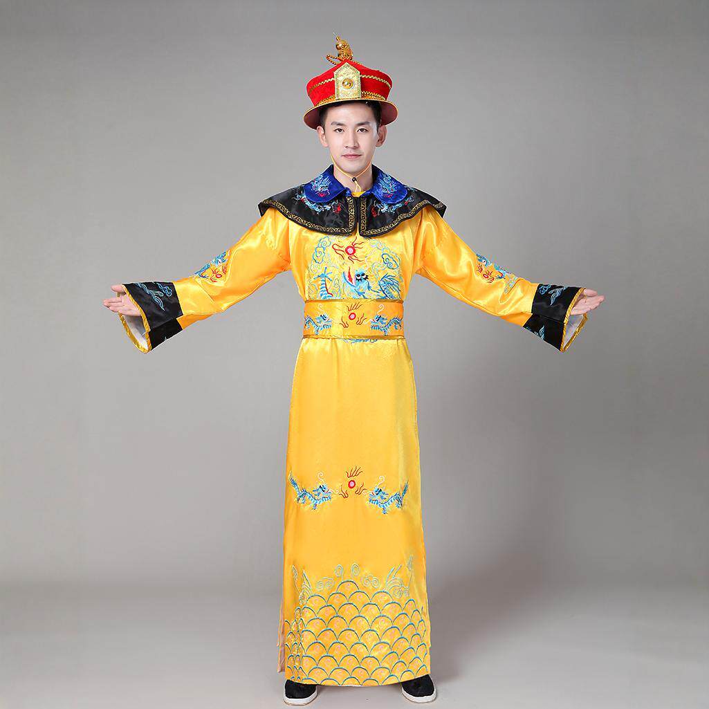 清代皇帝龙袍古装男子成人王子刺绣表演服装甄瑶皇帝宫廷表演服装