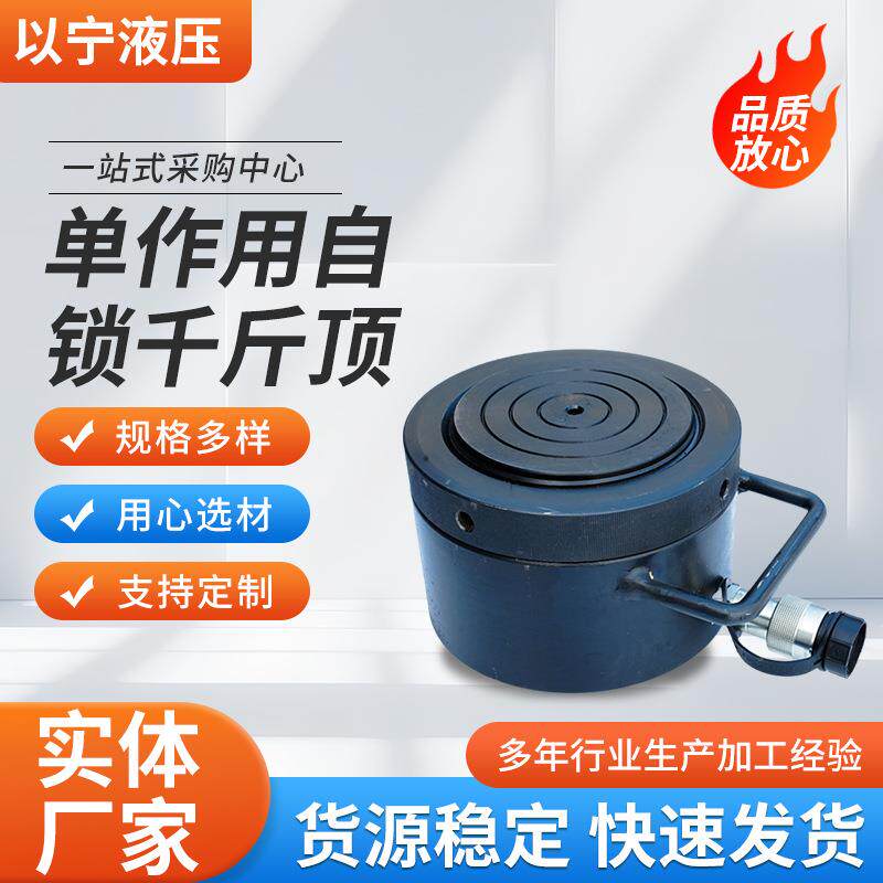 单作用自锁千斤顶液压单作用带溢流孔自锁螺母长时间作业可配泵