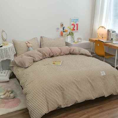 4 pcs bed sheets set beddings cotton flat sheet pillowcases