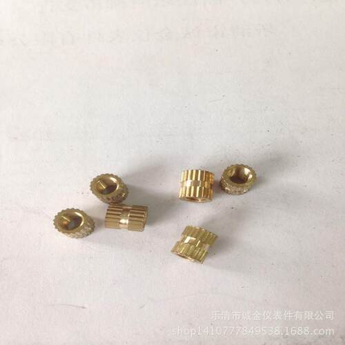 m4×8盲孔单通注塑铜嵌件铜镶件滚花铜螺母铜卡件厂价现货