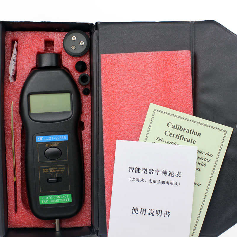 两用DT2236B激光数字测速仪转速计、多功能接触式转数表、线速表