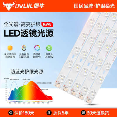 led灯条全光谱长条灯芯客厅吸顶灯替换灯盘家用三色变光护眼光源