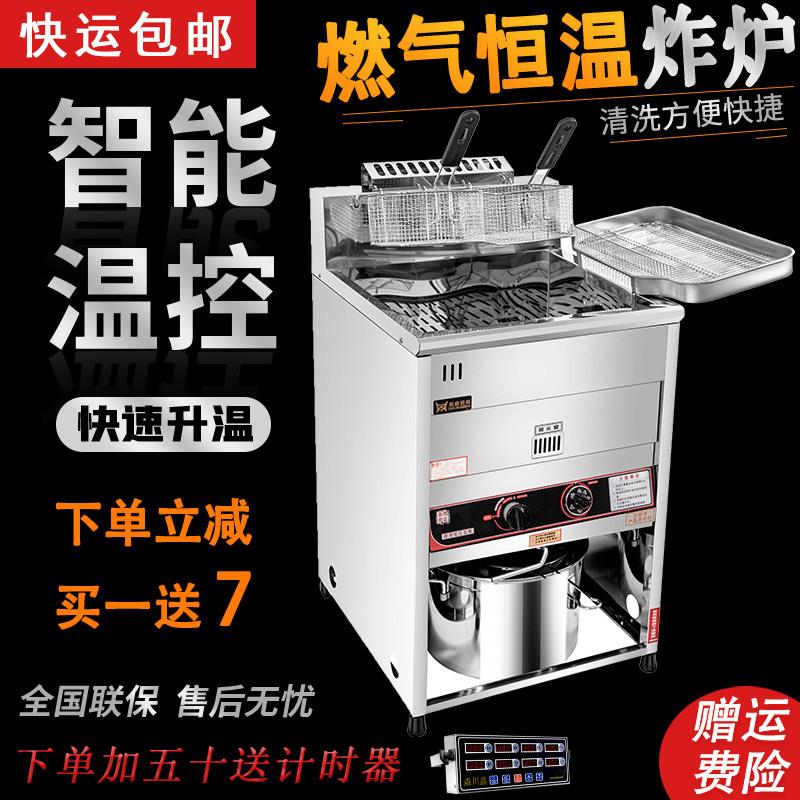 豹鼎立式商用煤气炸炉电炸锅油炸锅恒温燃气炸鸡炉油条机摆摊炸串