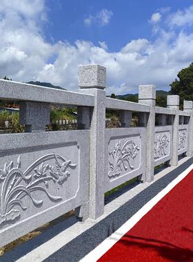 大理石石材栏杆花岗岩栏杆护栏新型中国石雕栏杆公园风景河桥工程