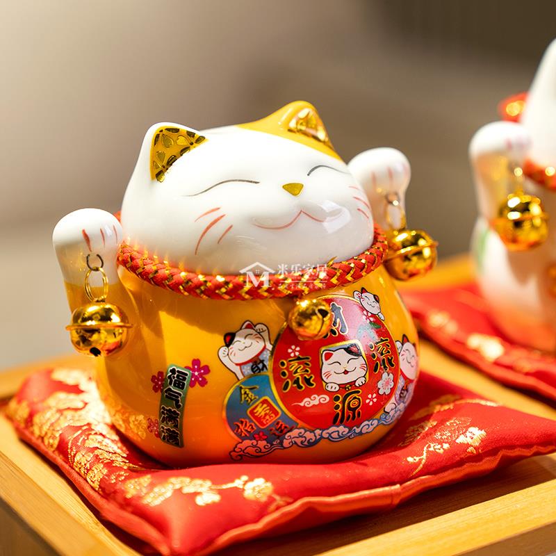 新款招财猫陶瓷摆饰家居店铺开业前台客厅玄关乔迁创意礼品存钱罐