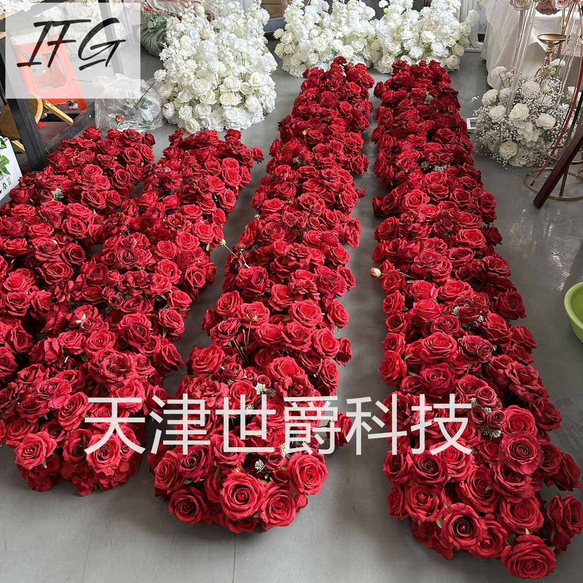 花仿真婚礼大红色庆典排热销花外贸