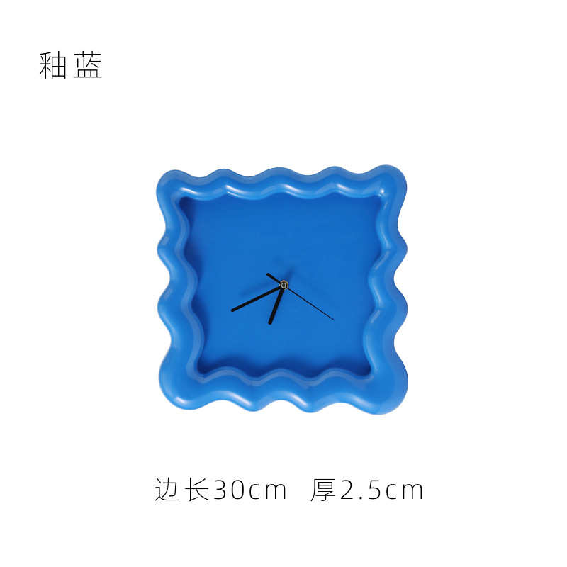 装饰个性钟表餐厅挂画客厅摆件创意画装饰画简约墙挂钟正方形