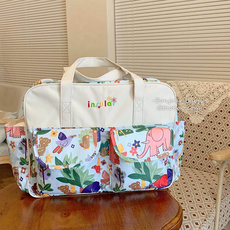 新款妈咪包手提外出多口袋妈妈包手提大容量防水轻便斜挎母婴包夏