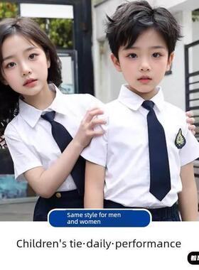 儿童领带男童女童黑色西服衬衫领结学生证件照校服表演演出蝴蝶结