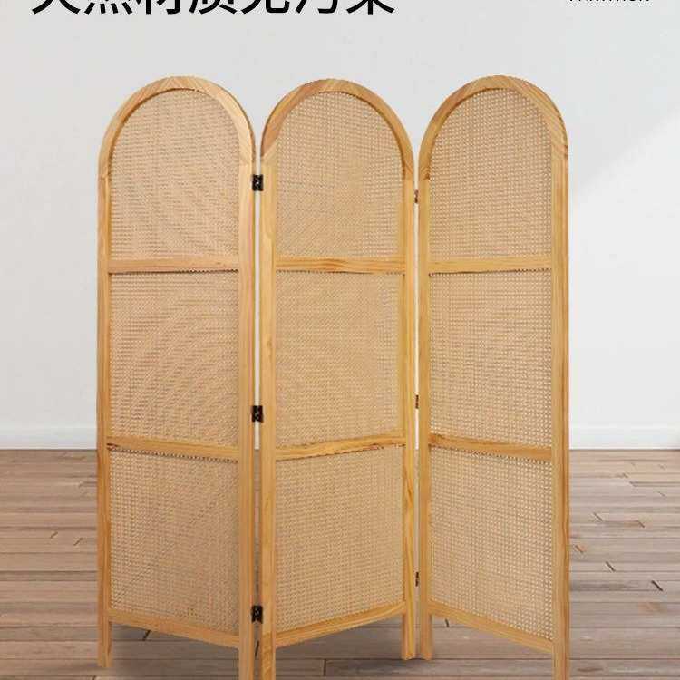 中式藤编屏风隔断客厅实木办公室酒店遮挡可折叠移动玄关现代折屏,住宅家具,庭院屏风,淘宝优惠券,粉丝福利购,淘宝优惠卷