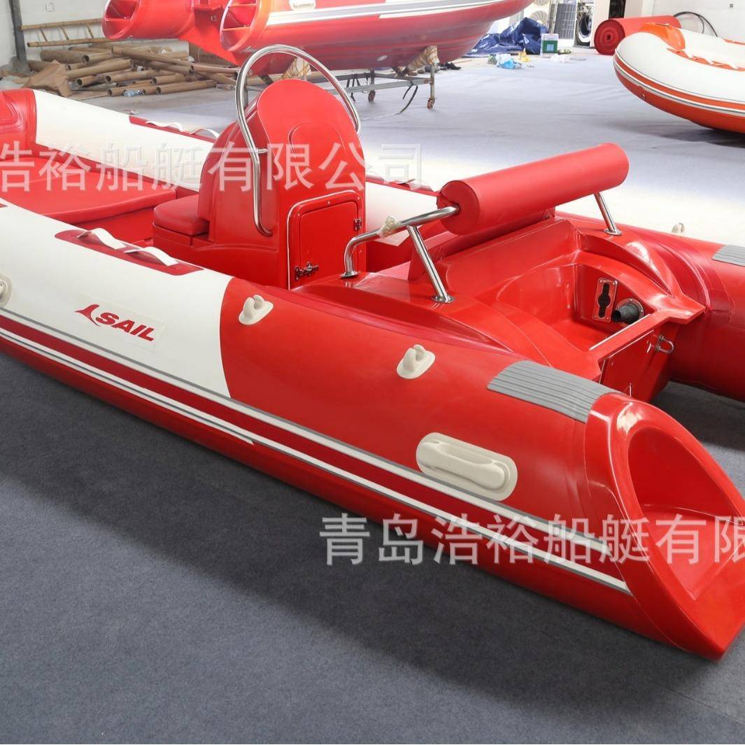 canto浩裕船艇玻璃钢充气艇RIB390C钓鱼艇总长4米橡皮艇充气船