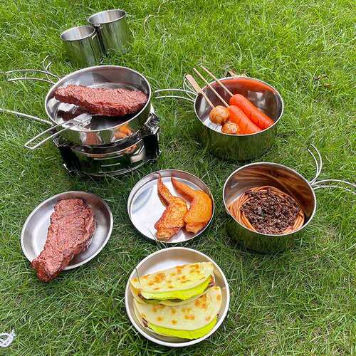304便携折叠碗野餐用品露营餐具套装旅行野炊全套自驾游多功能