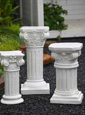 欧式花盆罗马柱摆件婚庆婚礼道具柱子底座复古花园庭院阳台装饰