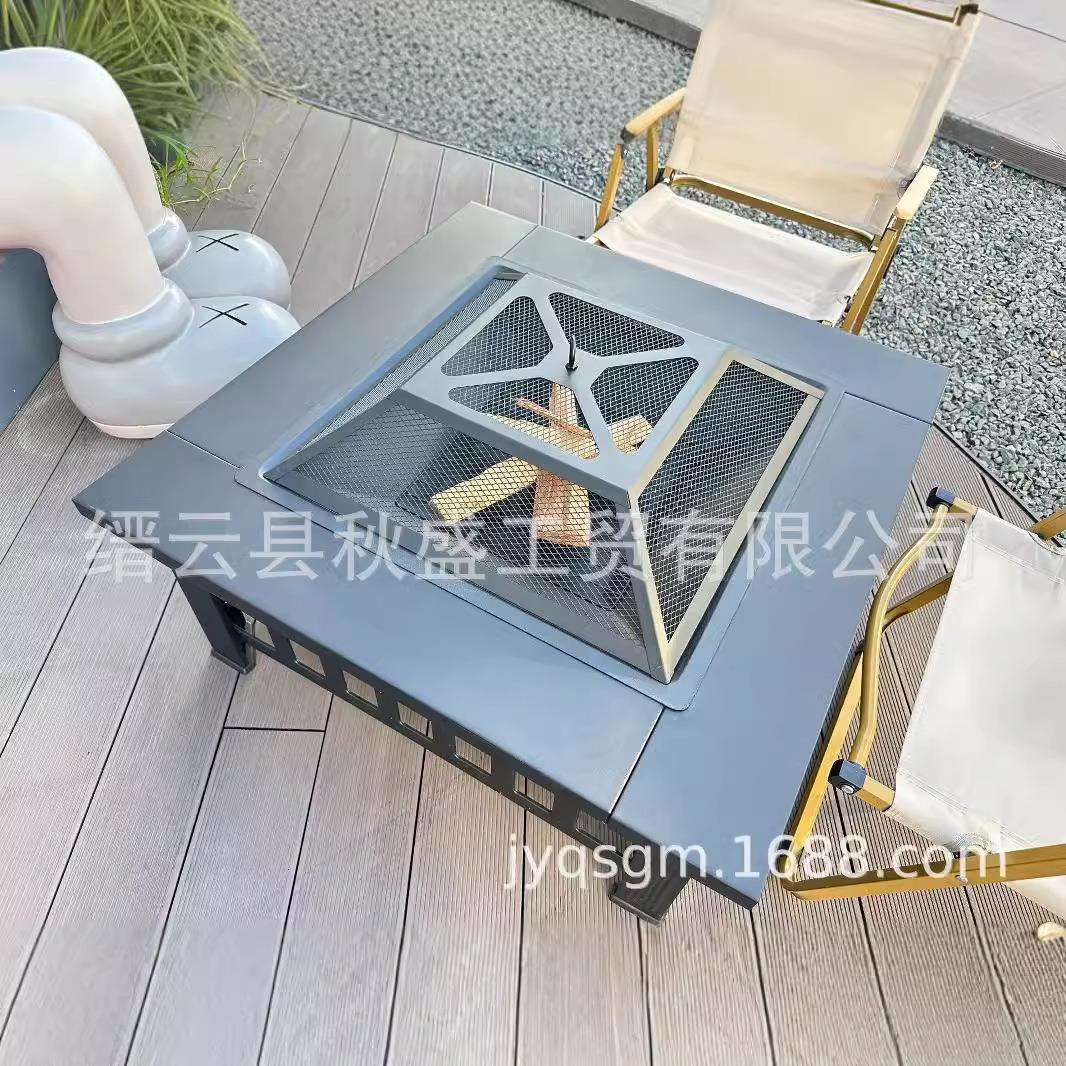 围炉煮茶冬天烧烤炉桌户外花园家具木炭取暖炉烤火炉庭院家具火盆