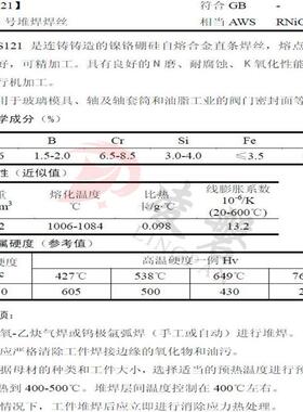 斯米克S121镍基1号堆焊焊丝 RNiCr-A 丝121镍基1号堆焊焊丝