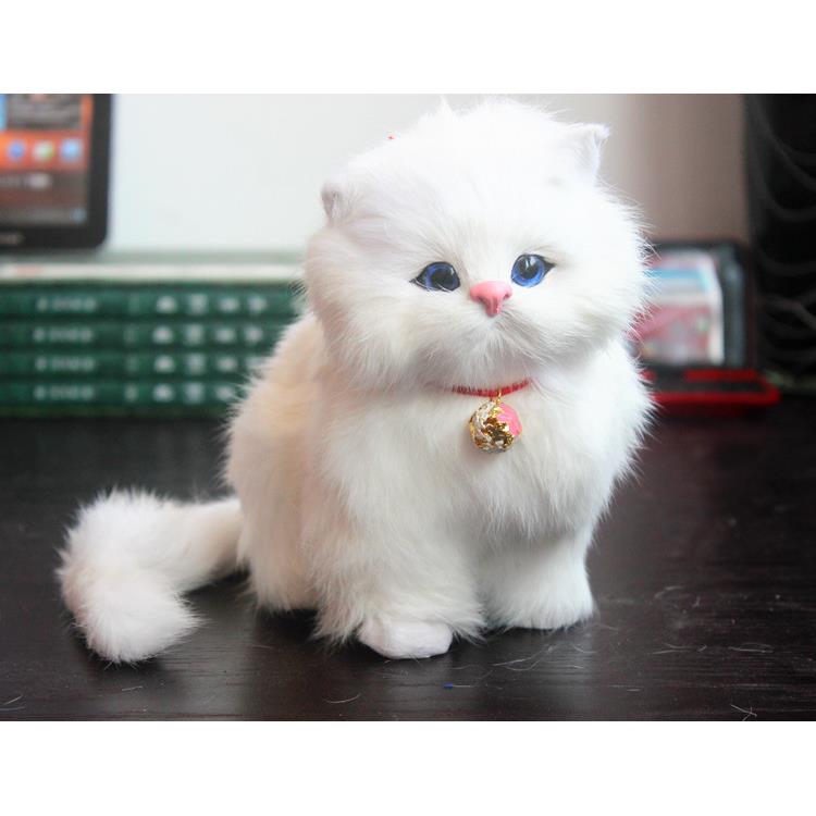 动物模型仿真猫咪尾巴可动带叫仿真猫咪 摄影道具宠物儿童玩具