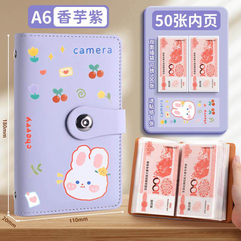存钱本内页大容量收纳册纪念钞收藏册子纸币钱币收集理财袋票夹20