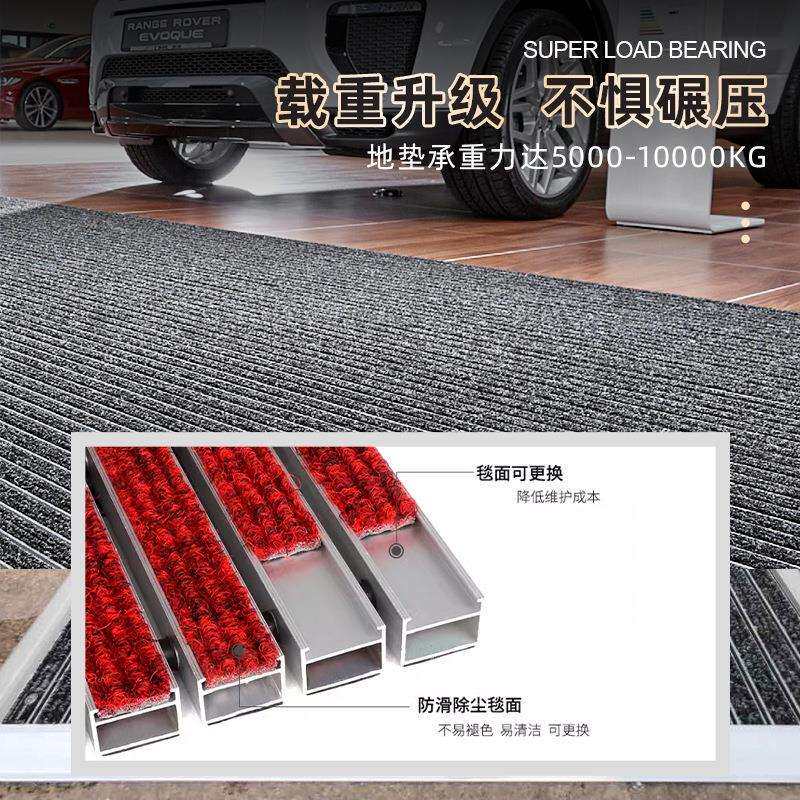 酒店门口嵌入式铝合金地毯防滑除尘进地垫商场室外地板金属户