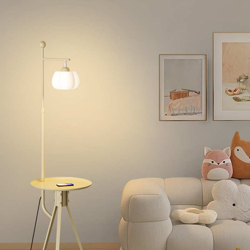 客厅落地灯沙发旁边高级感轻奢创意置物架一体书房卧室氛围三叉灯