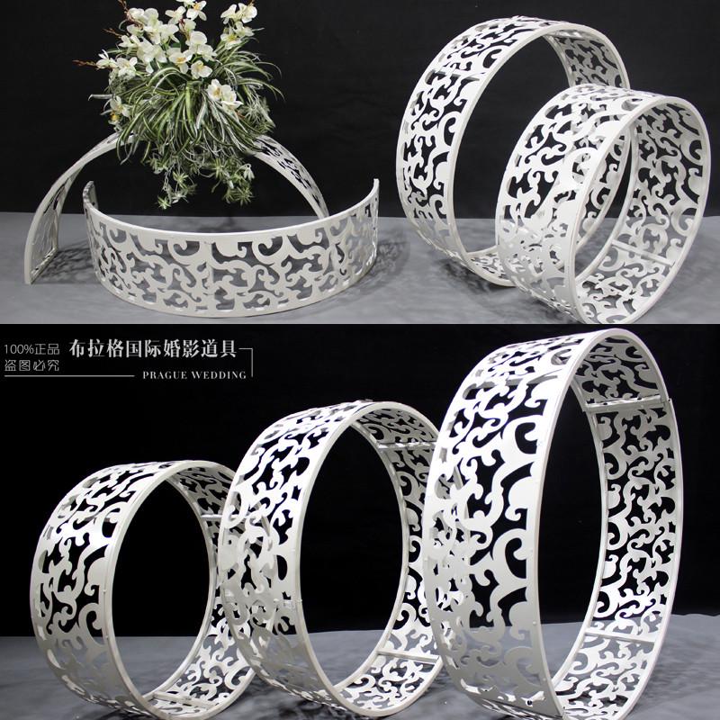 新款婚庆铁艺雕花圆环五环之歌吊顶空中挂件欧式婚庆道具