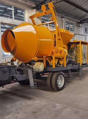 搅拌地泵搅拌机带输送泵柴油搅拌机拖泵82千瓦柴油搅拌泵车