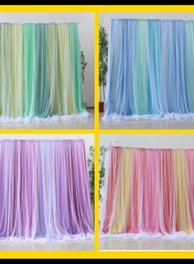 网纱拼色婚庆舞台SE05-tul背景布婚幔礼纱红布幔舞幔台帷活动网直