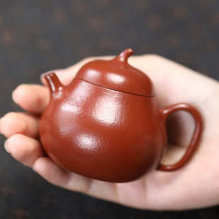 功夫茶具泡茶壶潮汕小壶厂家一件代发 宜兴紫砂壶80ml朱泥小茄瓜