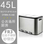 家用双桶不锈钢双垃圾桶脚踏垃圾箱垃圾桶室内大容量带盖分类桶