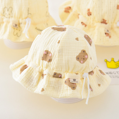 新生儿婴儿帽子宝宝春秋碎花帽子