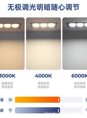 l主ed筒灯嵌入式全光谱客厅卧室无GX53X灯方形双四头筒灯G53头斗